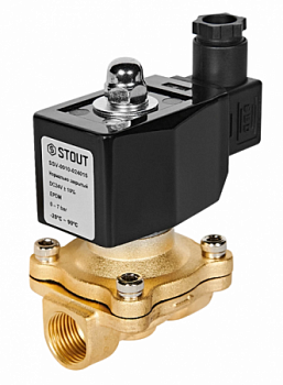 Клапан соленойдный (электромагнитный) прямого действия, НЗ, 220 В, G 3/4