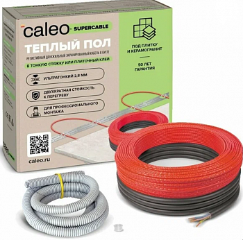Нагревательная секция для теплого пола CALEO SUPERCABLE 18W-90, 7.2-11 м2